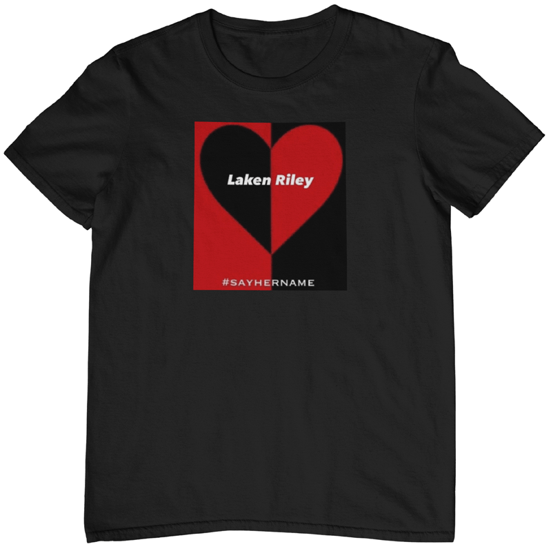 Laken riley heart t-shirt. black tee.