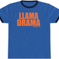 llama drama penny tee. blue shirt.