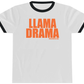 llama drama penny tee.  white tee.