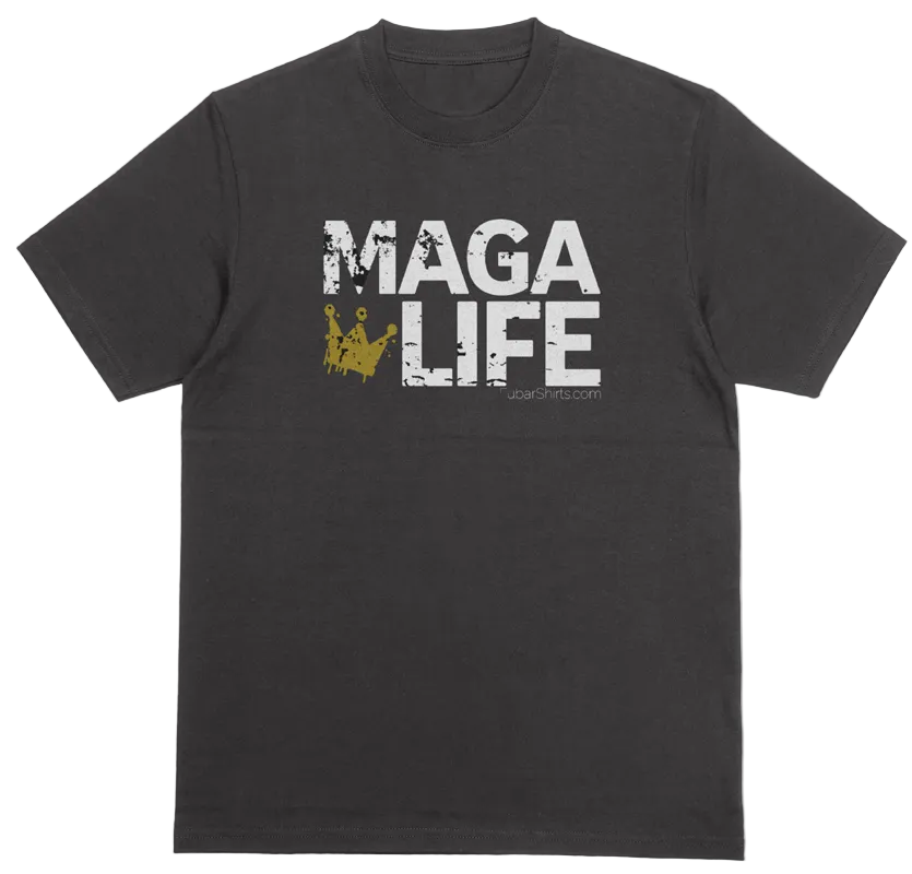 MAGA LIFE t-shirt closeup. Premium Unisex t-shirt. 

