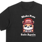 Make Pets Safe Again T-shirt. MAGA Style Kitty wearing red hat. Springfield Ohio. Black shirt.