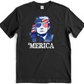 Merica t-shirt. Black tee for patriots. Donald Trump. Free Shipping. Unisex. FubarShirts.com - gildan soft style.