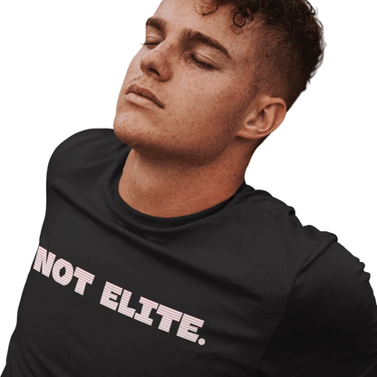 Not Elite Harper t-shirt. Black. Unisex. Gildan Premium Soft Style Cotton.