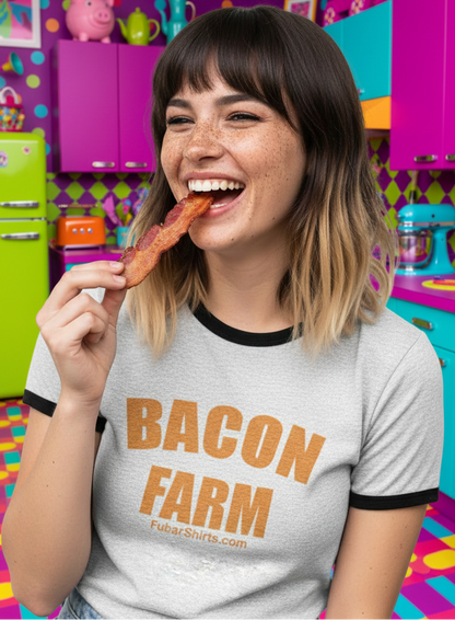 Bacon Farm Penny Tee - FubarShirts.com - Grey Tee - Free Shipping. Unisex.