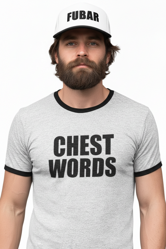 Chest Words Penny Tee - White Shirt - FubarShirts.com - unisex - free shipping.