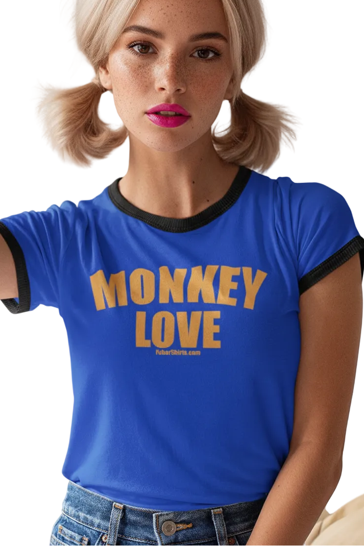 Monkey Love Penny Tee - Blue shirt - Fubarshirts.com - unisex - free shipping.