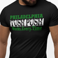 philadelphia Tush Push T-shirt. Works Every Time. Black color. FubarShirts.com