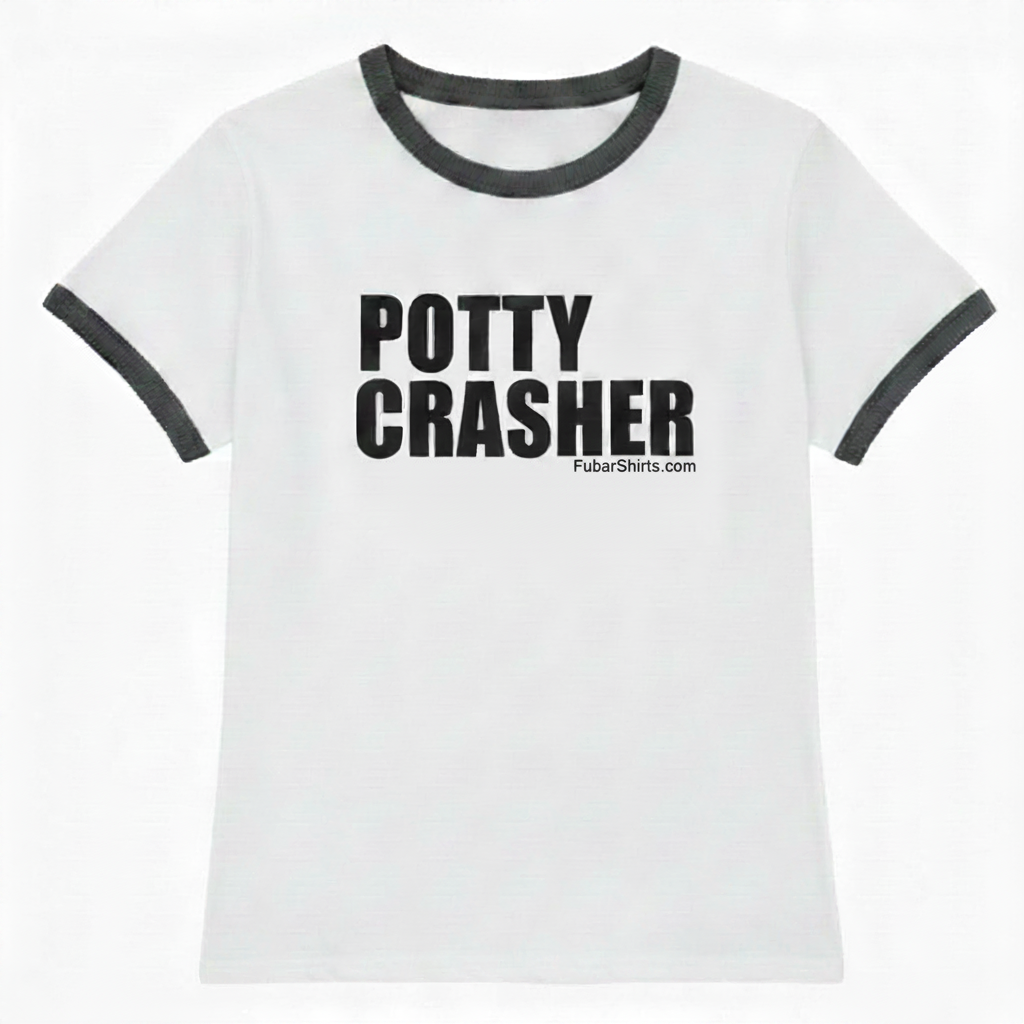 Potty Crasher Penny Tee. FubarShirts.com. Free Shipping. Unisex.