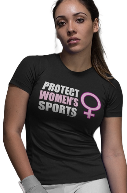 Protect Women's Sports T-shirt. Biological women statement shirt. Premium Gildan Soft Style shirt. Black. Unisex. Free Shipping.