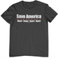 Save America Deport The Illegals t-shirt. Premium Gildan Soft Style t-shirt. Unisex. Black shirt. FubarShirts.com Free Shipping.
