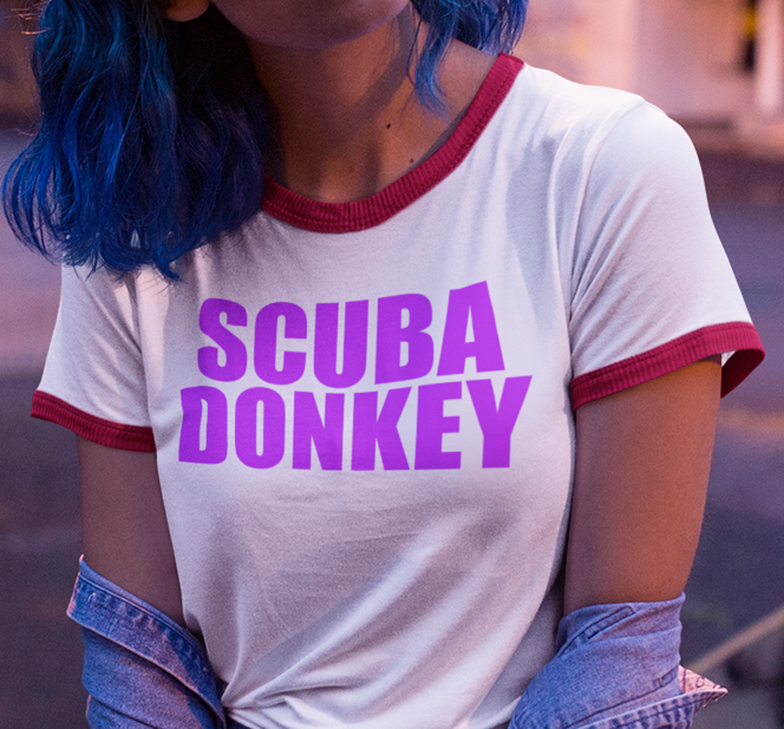 Penny Tees | Scuba Donkey shirt | Ringer T-shirt