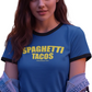 spaghetti tacos penny tee shirt - fubarshirts.com - blue - free shipping - unisex.