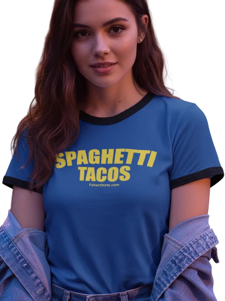 spaghetti tacos penny tee shirt - fubarshirts.com - blue - free shipping - unisex.