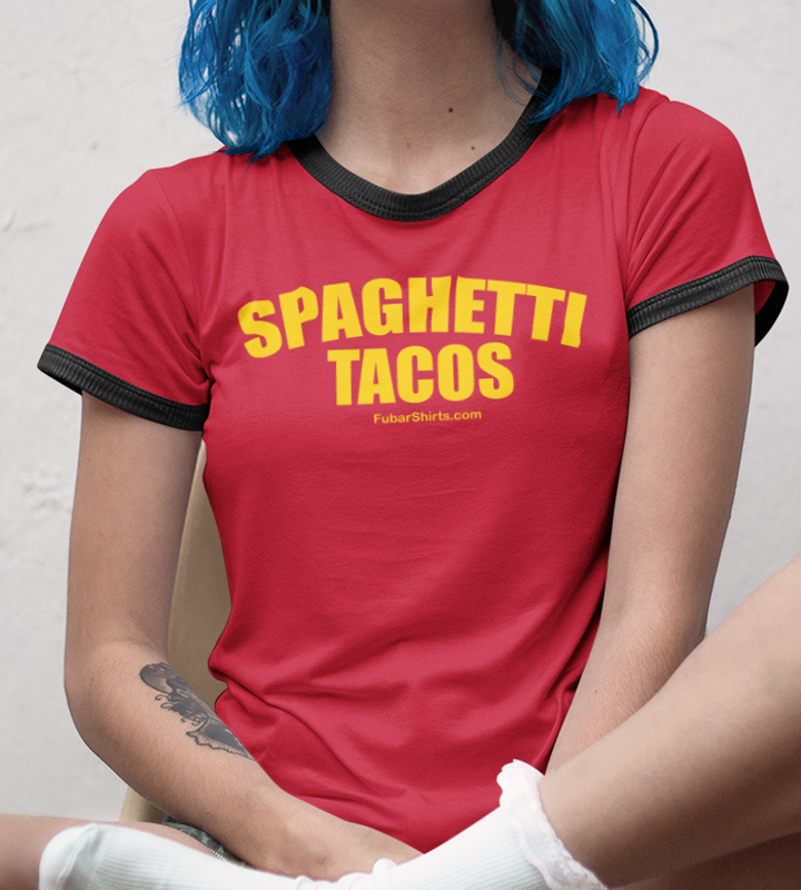 spaghetti tacos penny tee - fubarshirts.com 