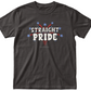 Closeup of our Straight Pride T-shirt by Fubarshirts.com. Free Shipping. Unisex. Black Tee. 