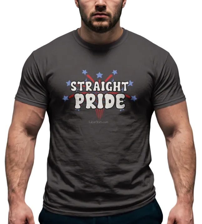 Straight Pride T-shirt by fubarshirts.com. Black premium cotton tee. Free Shipping.