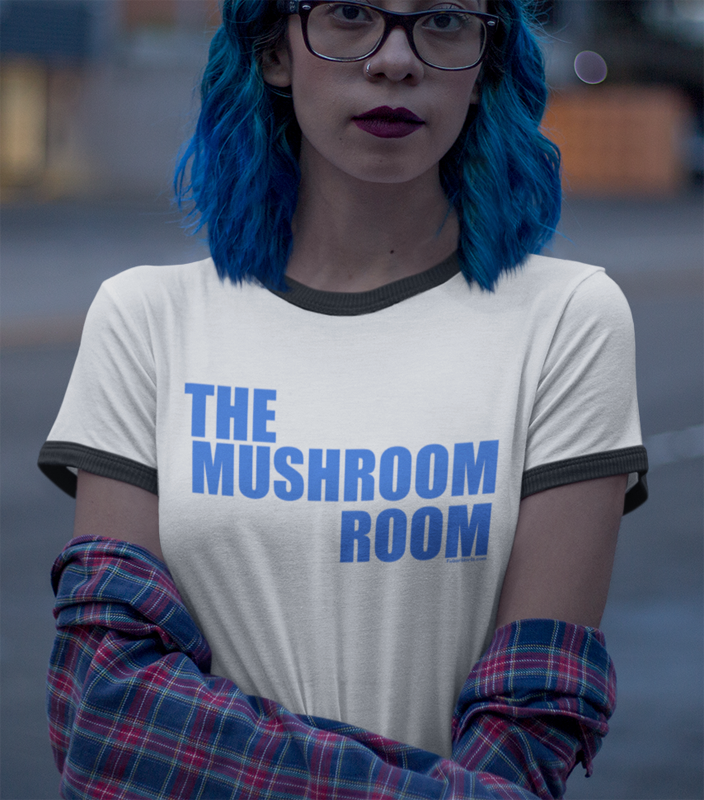The Mushroom Room Penny Tee - FubarShirts.com - White tee.