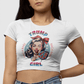 TRUMP GIRL MAGA BABE CROP TOP T-SHIRT. FUBARSHIRTS.COM. FREE SHIPPING.