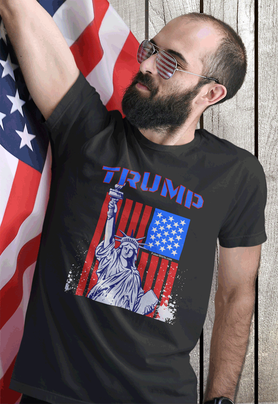 Trump Liberty T-shirt. Trump for president. Unisex. Made in USA. FubarShirts.com. Black shirt