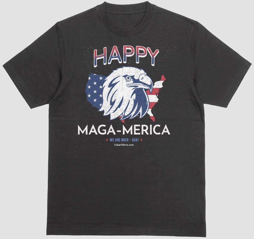 Trump Won T-shirt. Happy Maga-Merica shirt. Black. Eagle. USA. Maga. 