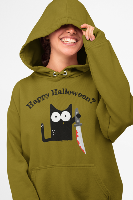 what cat halloween hoody. old gold color