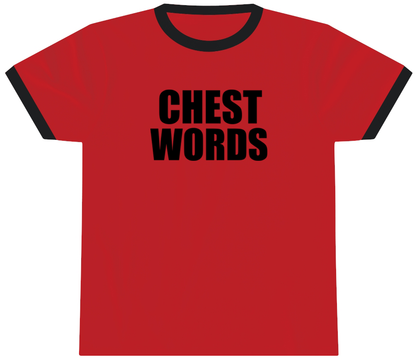 Chest Words Penny Tee | Like the shirts on ICarly | red color | retro ringer shirt