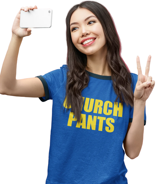 Church Pants Penny Tee | Unisex | Blue ringer Tee | Icarly Style
