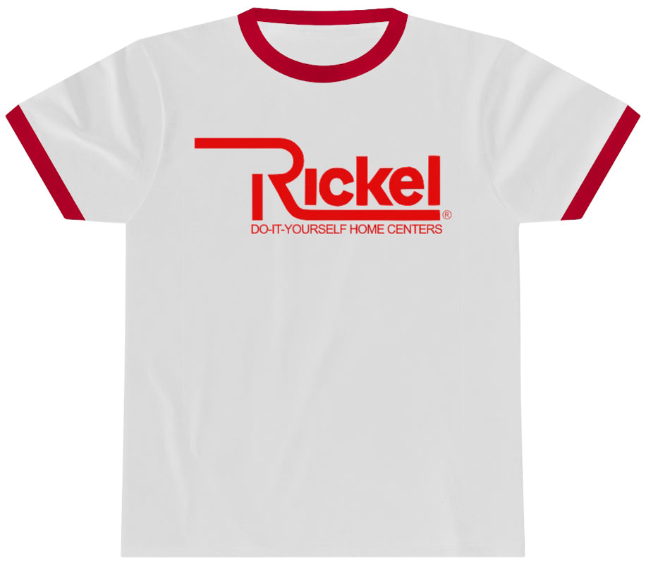 Rickel Home Center t-shirt. Ringer Tee. Retro. White.