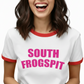 South Frogspit Penny Tee | white w red trim | ringer | Icarly style - free shipping. unisex. FubarShirts.com