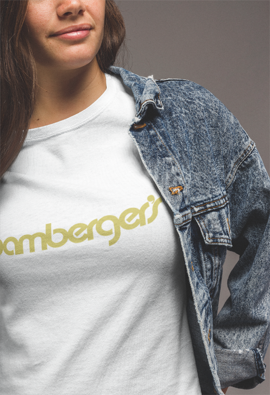 Bambergers retro t-shirt. white shirt.