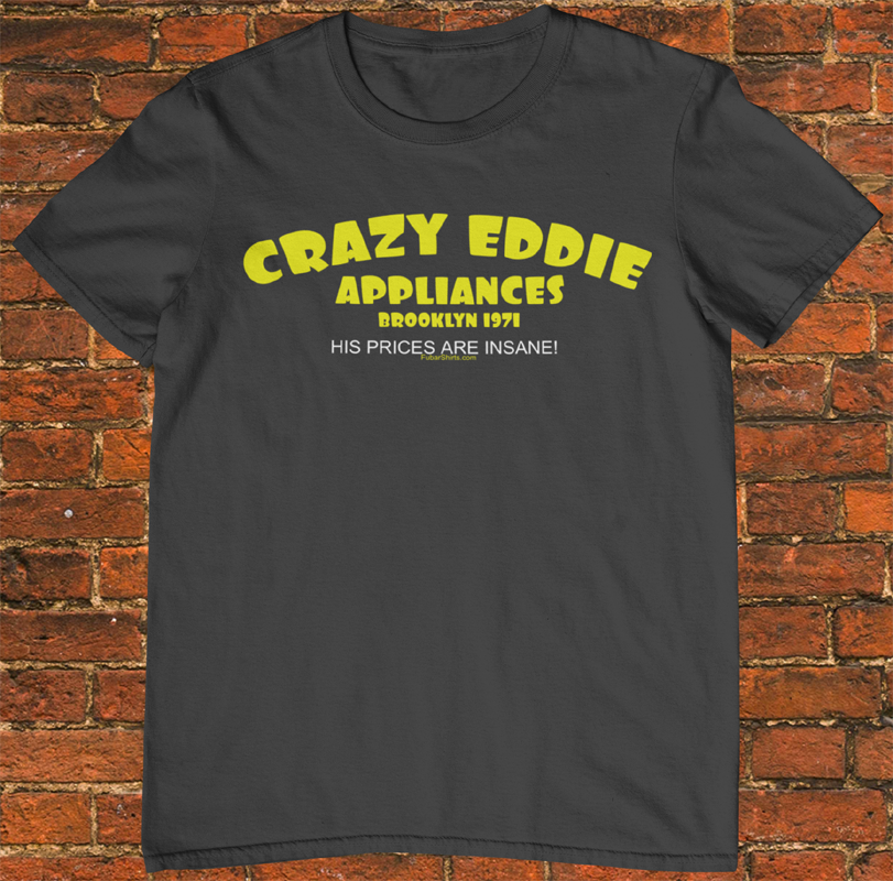 Crazy Eddie t-shirt | black color | retro old school shirt