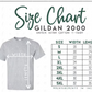 t-shirt size chart for Girl Dinner T-shirt by FubarShirts.com
