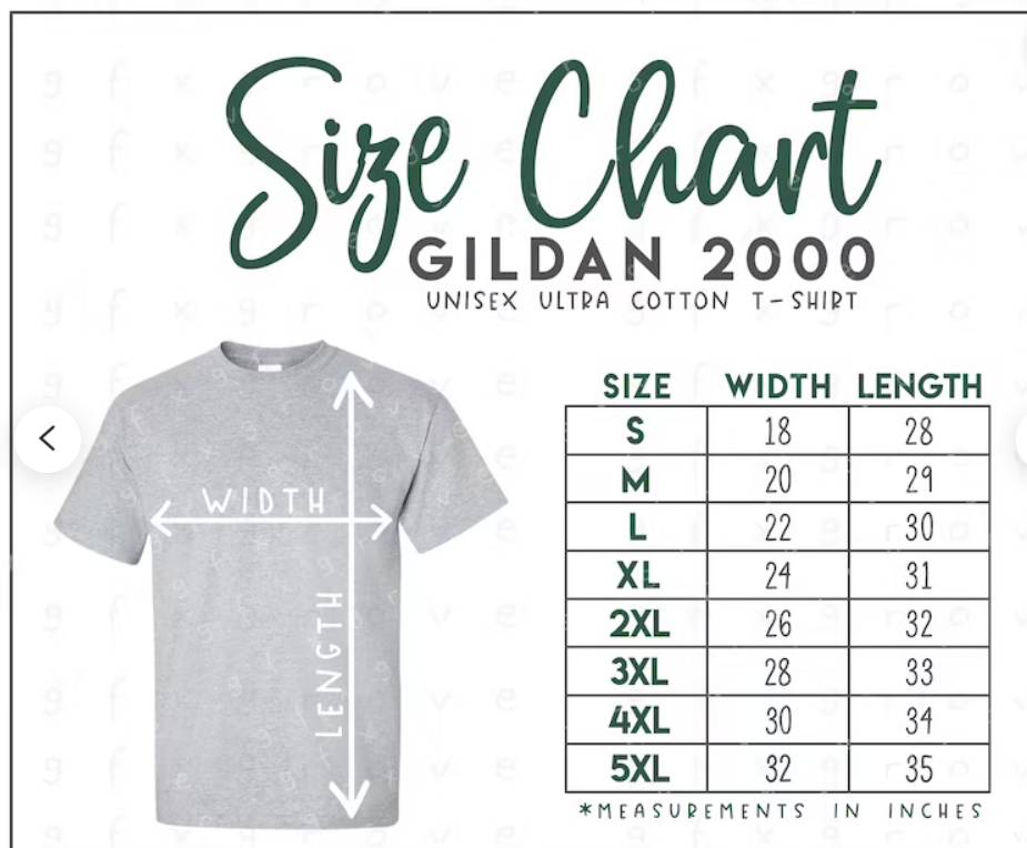 t-shirt size chart for Girl Dinner T-shirt by FubarShirts.com