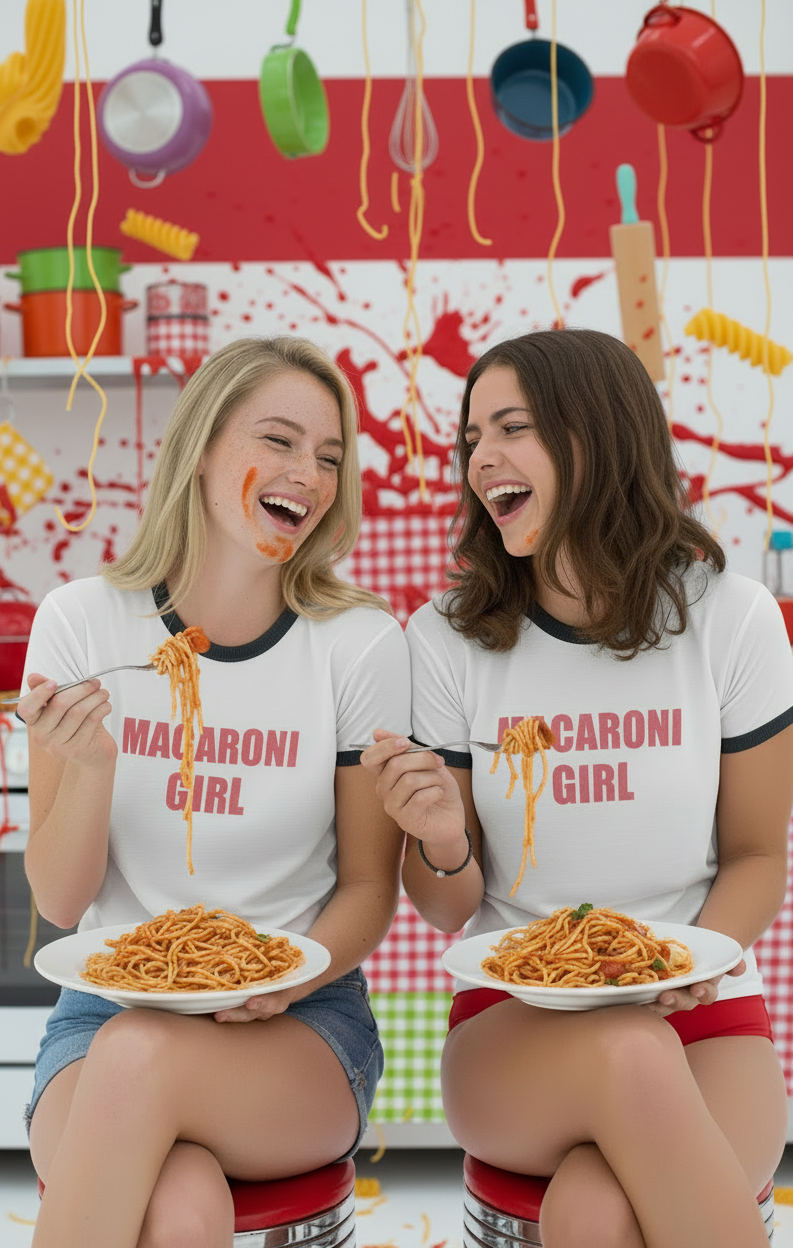 macaroni girl penny tee, free shipping, icarly shirt. fubarshirts.com. white tee, black hems. Free shipping. Unisex.
