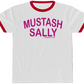mustash sally penny tee. White w red trim. Ringer shirt. iCarly style.  Free Shipping. 