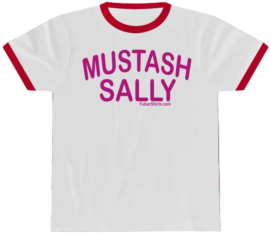 mustash sally penny tee. White w red trim. Ringer shirt. iCarly style.  Free Shipping. 