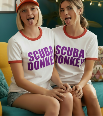scuba donkey penny tee  t-shirt by FubarShirts.com. Free Shipping. unisex. 