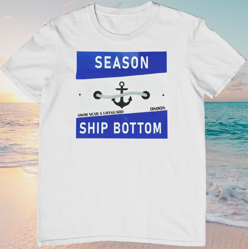 Ship Bottom Beach Badge T-shirt | Long Beach Island